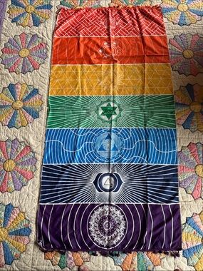 Rainbow Chakra Meditation Yoga Panel - sacred geometry personal practice